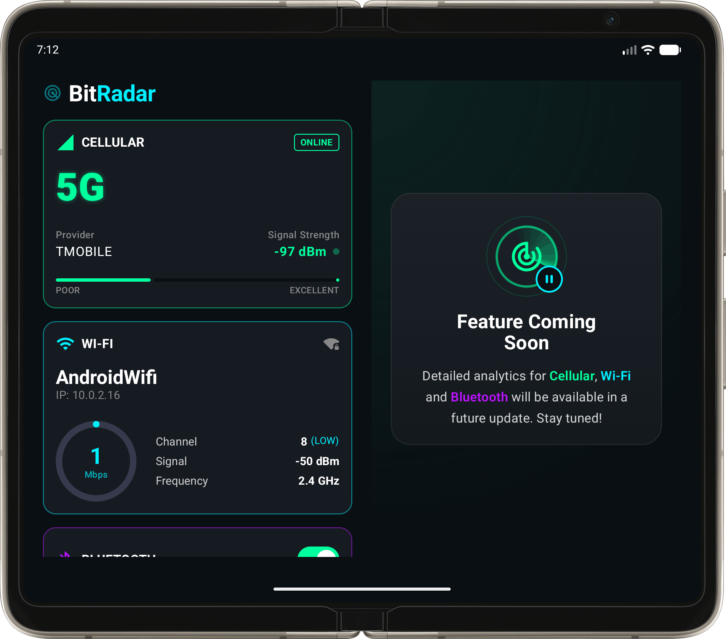 BitRadar Tablet Adaptive Display